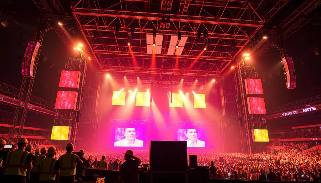 bastidores de shows, artistas famosos, performances ao vivo